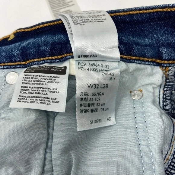 LEVI'S Wedgie Straight Jeans - Medium Destructed - 32 - Picture 8 of 10